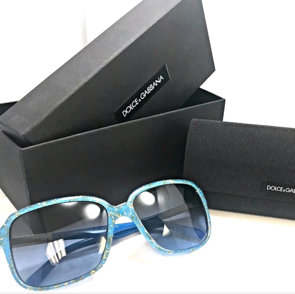 😎D&G DG4172 2705 8F Squared Azul Blue & Gold G2